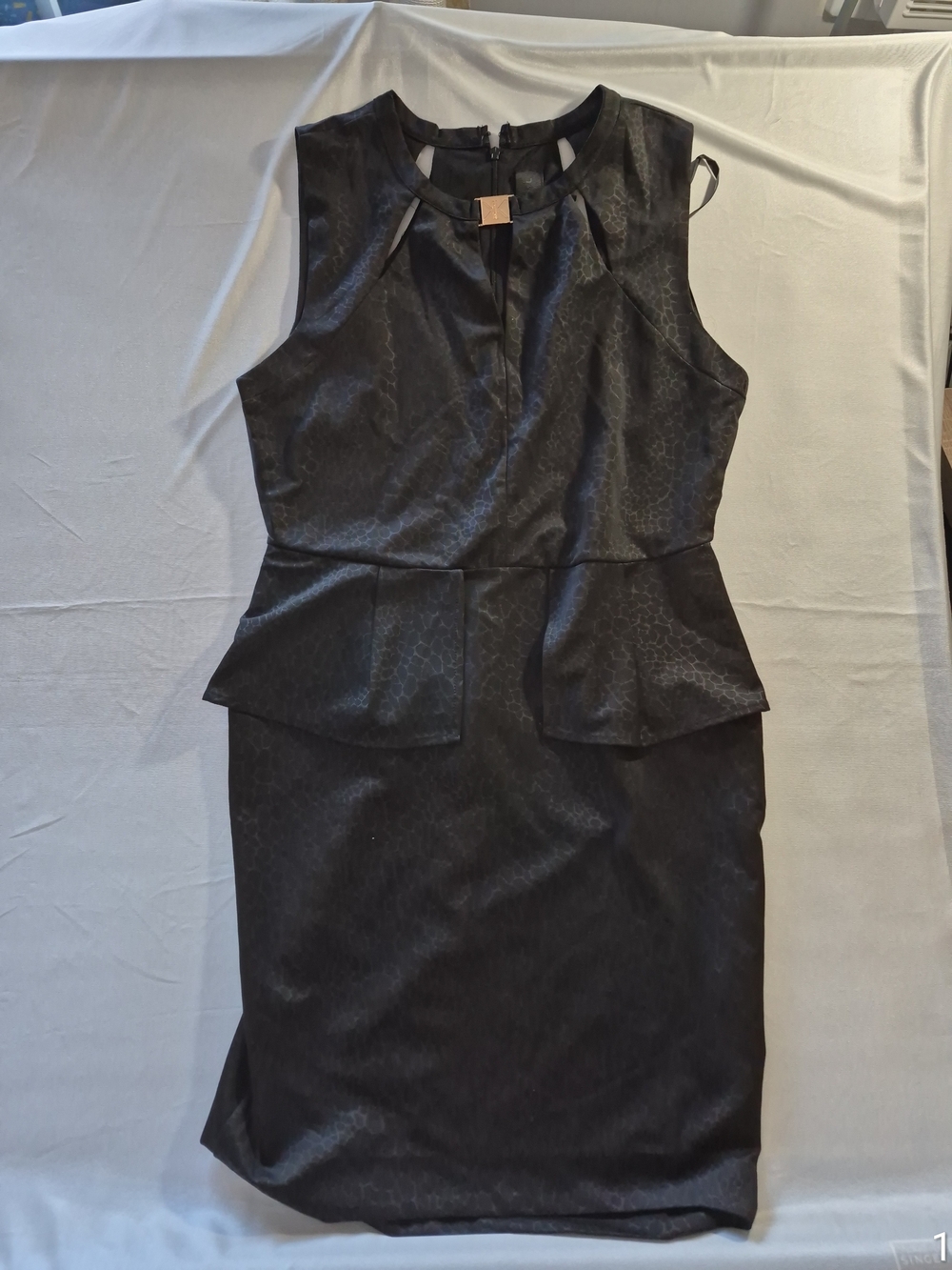 Kardashian Kollection Black Sleeveless Peplum Midi Dress